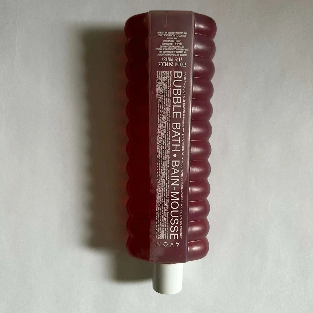 Vintage 2001 Avon Bubble Bath Bain-Mousse 24 fl oz Ribbed Bottle Red‎ Liquid NEW